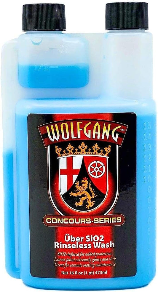 Wolfgang Uber SiO2 Rinseless Wash | Highly Concentrated Rinseless Formula | SiO2-Enhanced for Glossy, Slick Finish Without Water | WG-1650 | 16oz