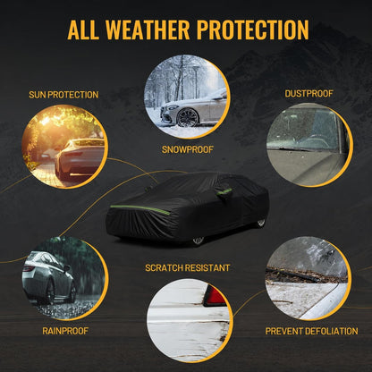 Favoto SUV Car Cover Waterproof All Weather 6 Layers Heavy Duty Car Cover for Automobiles Rain Sun Snow UV Protection with Inner Cotton Car Cover Outdoor Universal Fit for SUV (188-198 inch) Silver