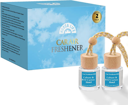 HoogaLife Car Air Freshener Diffuser 2 Pack Hanging Air Freshener Diffuser - Vanilla Cream Fragrance Oil Air D iffuser for Car, 45+ days Long Lasting Fragrance Made in USA C ar Air Fresheners (V54)
