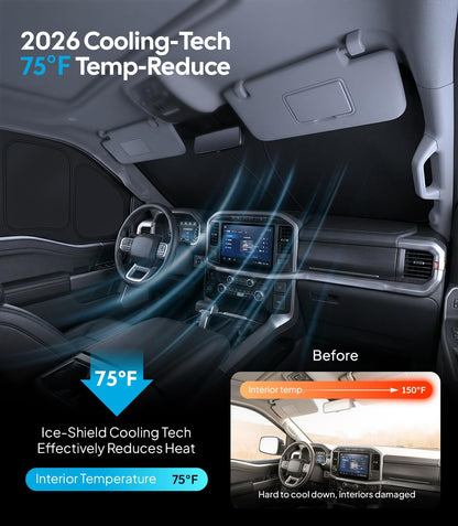 Wigoo 2026 Upgrade 8PCS Full Set Window Sunshade for Toyota 4Runner 2010-2024 [7-Layer Cooler & Blacker, Ice-Crystal Tech] with Windshield for Sun Block, Baby, Camping, Privacy Napping, Relax