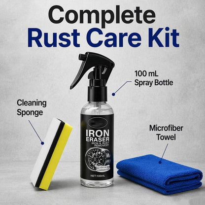 Iron Eraser Rust Remover Spray for Car Wheels & Paint, Fast Acting Iron and Rust Remover, Brake Dust Cleaner for Automotive Surface Care, Professional Car Cleaning Spray, 100ml / 3.38 Fl Oz, 1PCS