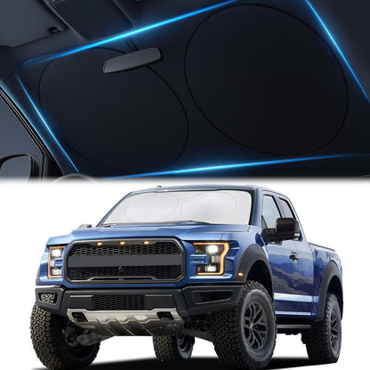 Magnelex Car Windshield Sunshade – Double-Layer Design for 2X Heat Blocking, Blocks UV Rays, Foldable Sun Shade for Cars, Trucks & SUVs, Keeps Interior Cooler, Medium (59 x 31 in)