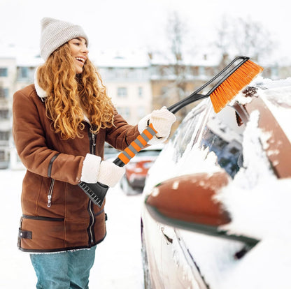 Showvigor 25" Snow Brush and Ice Scrapers for Car Windshield, 2-in-1 Detachable Design with Paint Protection, Extra Long Snow Removal Tool for Cars, Trucks, SUVs - Great for Drivers