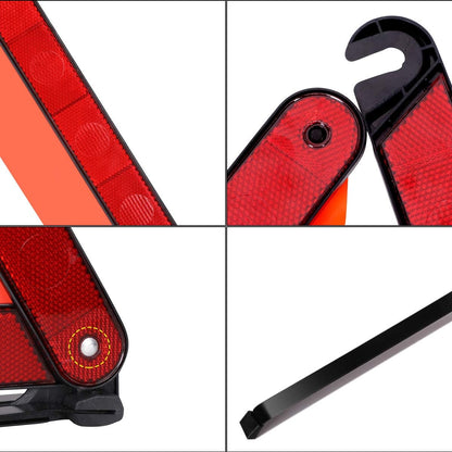 Warning Triangle Reflective Safety Emergency Triangle Foldable Road Warning Triangle EU Roadside Hazard Alert Signs with Storage Box for Car Emergencies Accessories