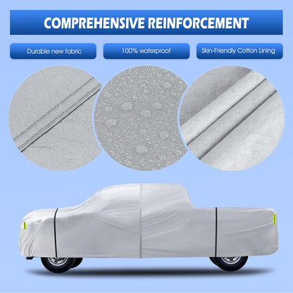 6 Layers Car Cover Waterproof All Weather for Automobiles, Size A3 with Zipper Cotton Fit for Toyota Camry, Honda Accord, Ford Mustang, Chevy Camaro/Malibu,Kia Optima/K5 (187-198 inch)