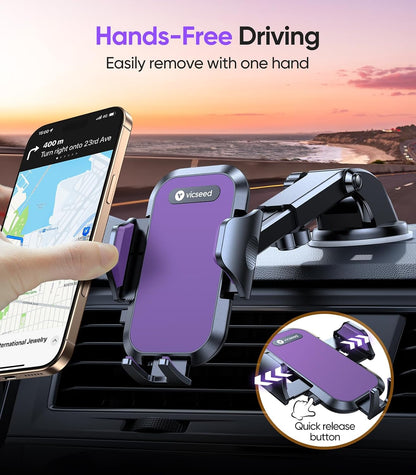 VICSEED 2026 Ultimate Sturdy Car Phone Holder [Upgraded 95+LBS Strongest Suction] Universal Long Arm Cellphone Mount for Car Dashboard Windshield Vent Truck Boat for iPhone 17 16 Pro Max & Android