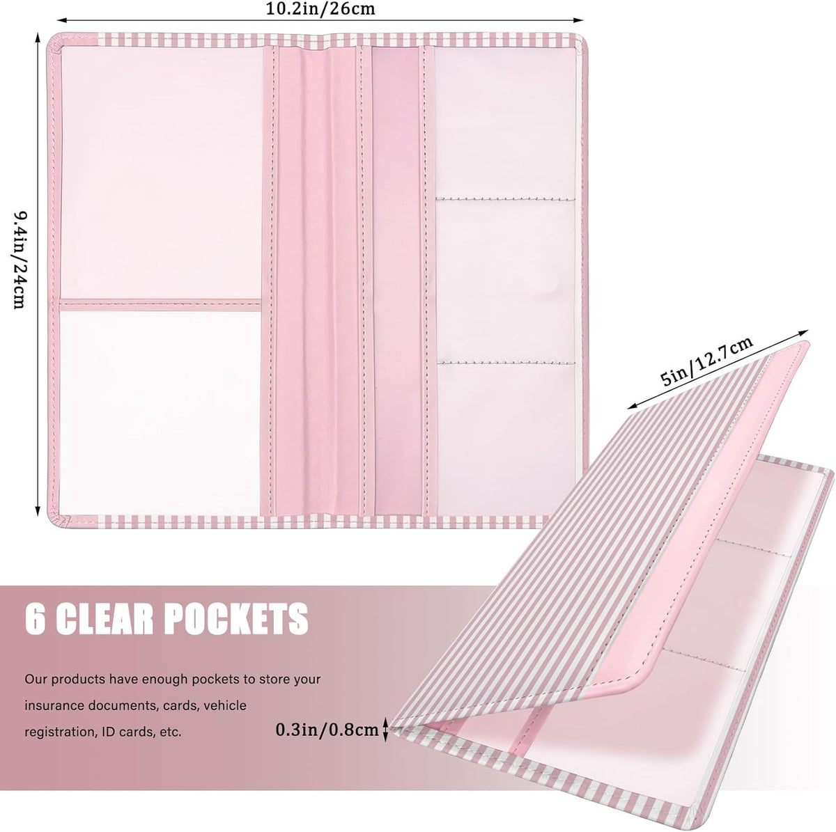 Car Registration and Insurance Holder, Auto Truck Document Holder with Magnetic Shut, Vehicle Glove Box Car Organizer, Interior Car Accessories for Women Men (Bow)