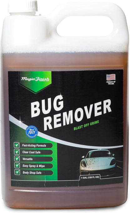 Magic Finish Car Bug Remover Spray (16 fl oz) – Fast-Acting Spray for Road Grime and Organic Residue – Car Cleaning Supplies for Paint, Glass, Plastic & Chrome