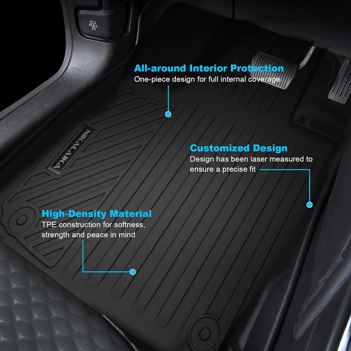Floor Mats & Cargo Liner & Backrest Mat for 2024 2025 2026 Chevrolet/Chevy Trax All Weather Protection TPE Rubber Full Set Automotive Floor Liners Accessories, Odorless Anti-Slip, Black