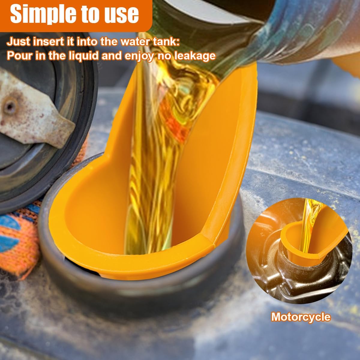Long Neck Oil Funnel, Plastic Spill Saver Funnels, Multi-Function Funnel for All Automotive Oils, Water, Diesel Fuel, Lubricants, Engine Oils, Kerosene and Other Liquids (BL&2PCS)