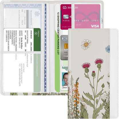 Car Registration and Insurance Holder, Auto Truck Document Holder with Magnetic Shut, Vehicle Glove Box Car Organizer, Interior Car Accessories for Women Men (Bow)