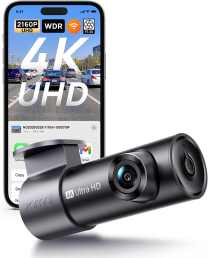 70mai Dash Cam M310, Dash Camera for Cars 1296P QHD, Smart Dash Cam Front Built in WiFi, 130° Wide-Angle FOV, WDR, Night Vision, iOS/Android Mobile App, Loop Recording, Parking Monitor, Time-Lapse