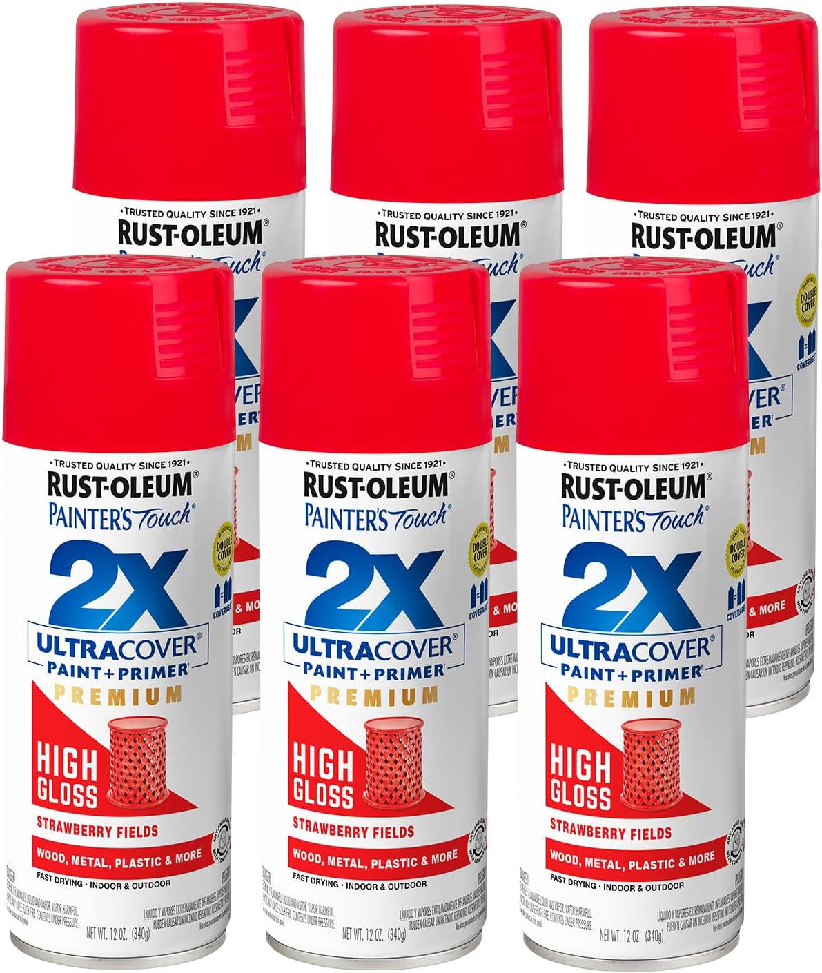 Rust-Oleum 334029 Painter's Touch 2X Ultra Cover Spray Paint, 12 oz, Gloss Clear - Colors B