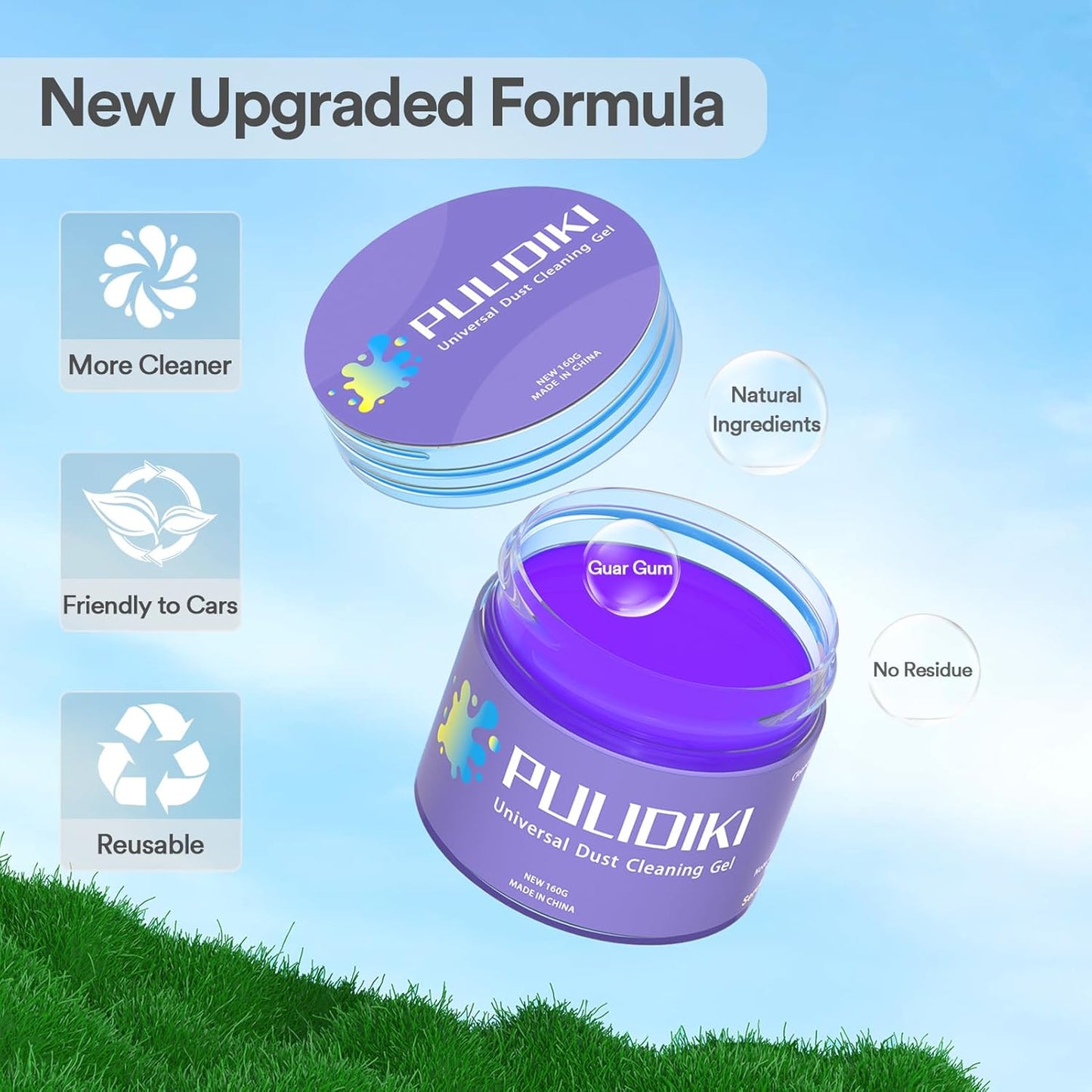 PULIDIKI Car Cleaning Gel Cleaning Putty Car Interior Cleaner Car Detailing Kit Car Cleaning Slime Car Cleaning Supplies Car Accessories Gifts for Men Women Purple