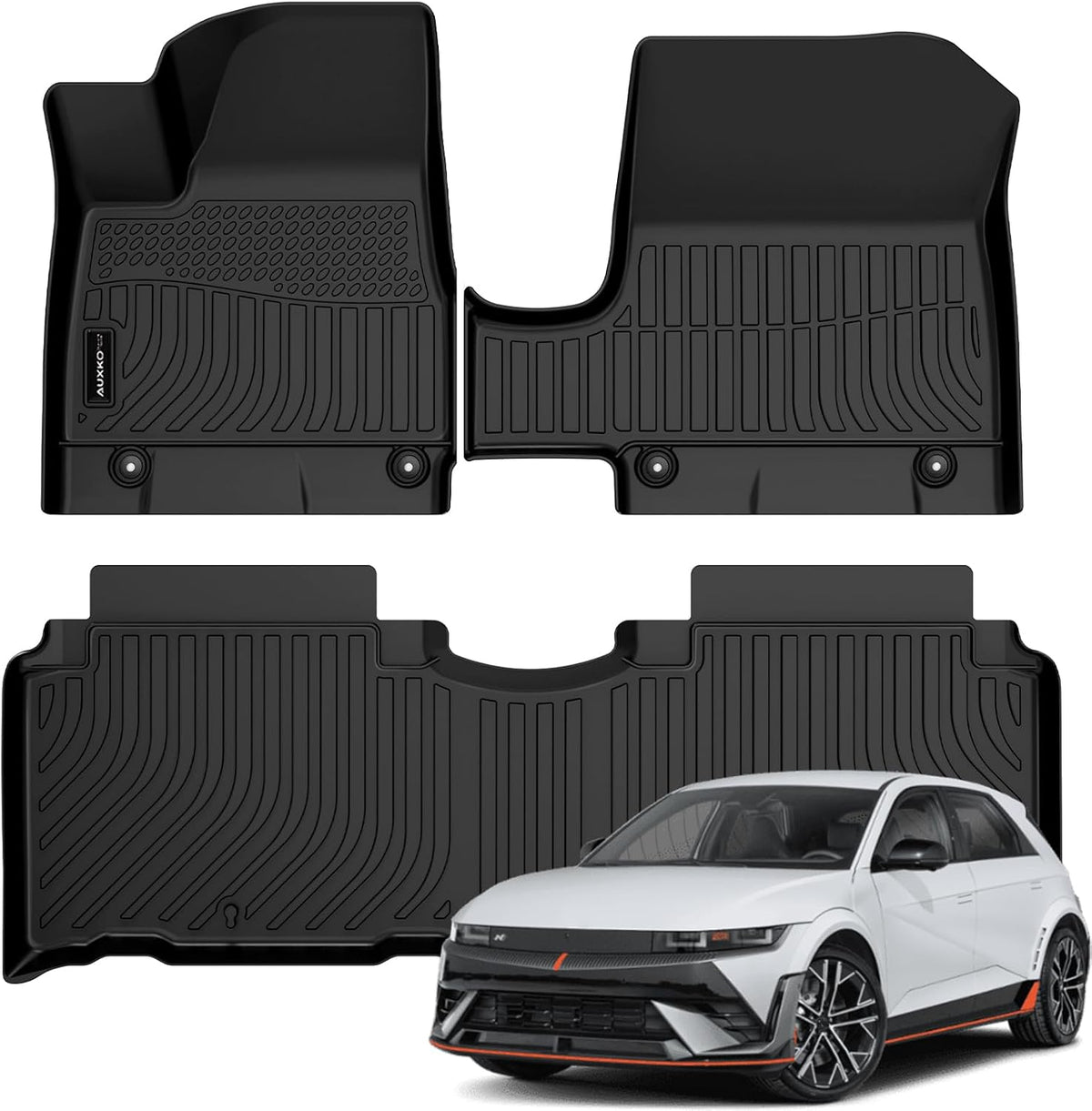 Auxko All Weather Floor Mat & Cargo Mat Fit for 2026 2025 2024 2023 2022 Hyundai Tucson Hybrid(Not PHEV) TPE Liner Tucson Accessory Set All Season Odorless Anti-Slip Floor Liner