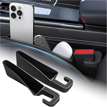 2PCS Short Car Seat Gap Filler Organizer with Seats Belt Holes,Anti-dropout Seat Gap Filler Fills Console Gaps,Universal Car Seats Gaps Plug with Storage Slot for Cars Storage