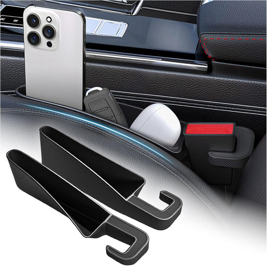 2PCS Short Car Seat Gap Filler Organizer with Seats Belt Holes,Anti-dropout Seat Gap Filler Fills Console Gaps,Universal Car Seats Gaps Plug with Storage Slot for Cars Storage
