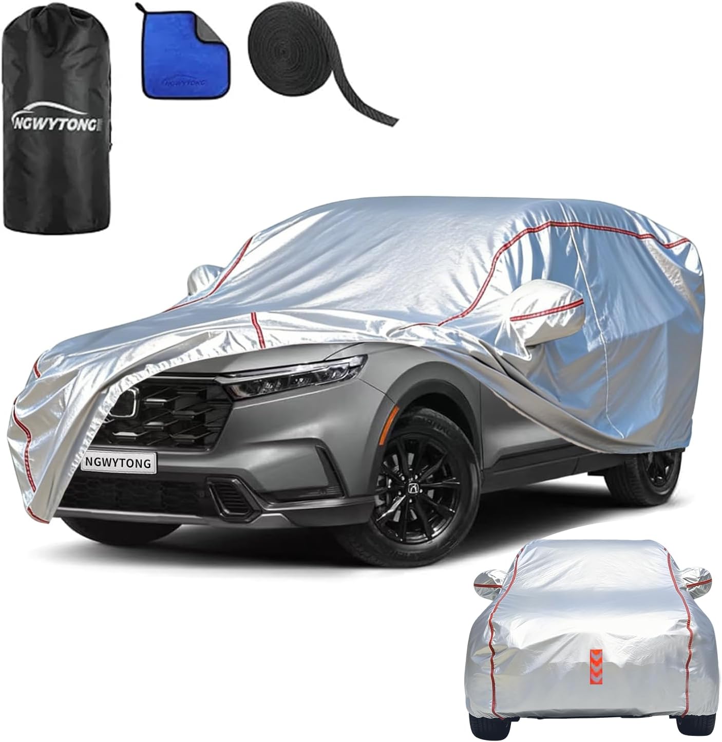 Car Cover for Sedan, Waterproof All Weather Heavy Duty, 360° Underbody Wrap Windproof Design, Quick Install Outdoor Vehicle Cover, Fits 186-193 in