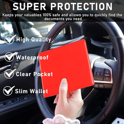 Kewucn 1 PC Car Registration Insurance Holder, Essential Auto Card Glove Box Organizer, Vehicle Interior Accessories Perfect for Most Car, Truck, SUV (10.55''×4.8'', Pink)