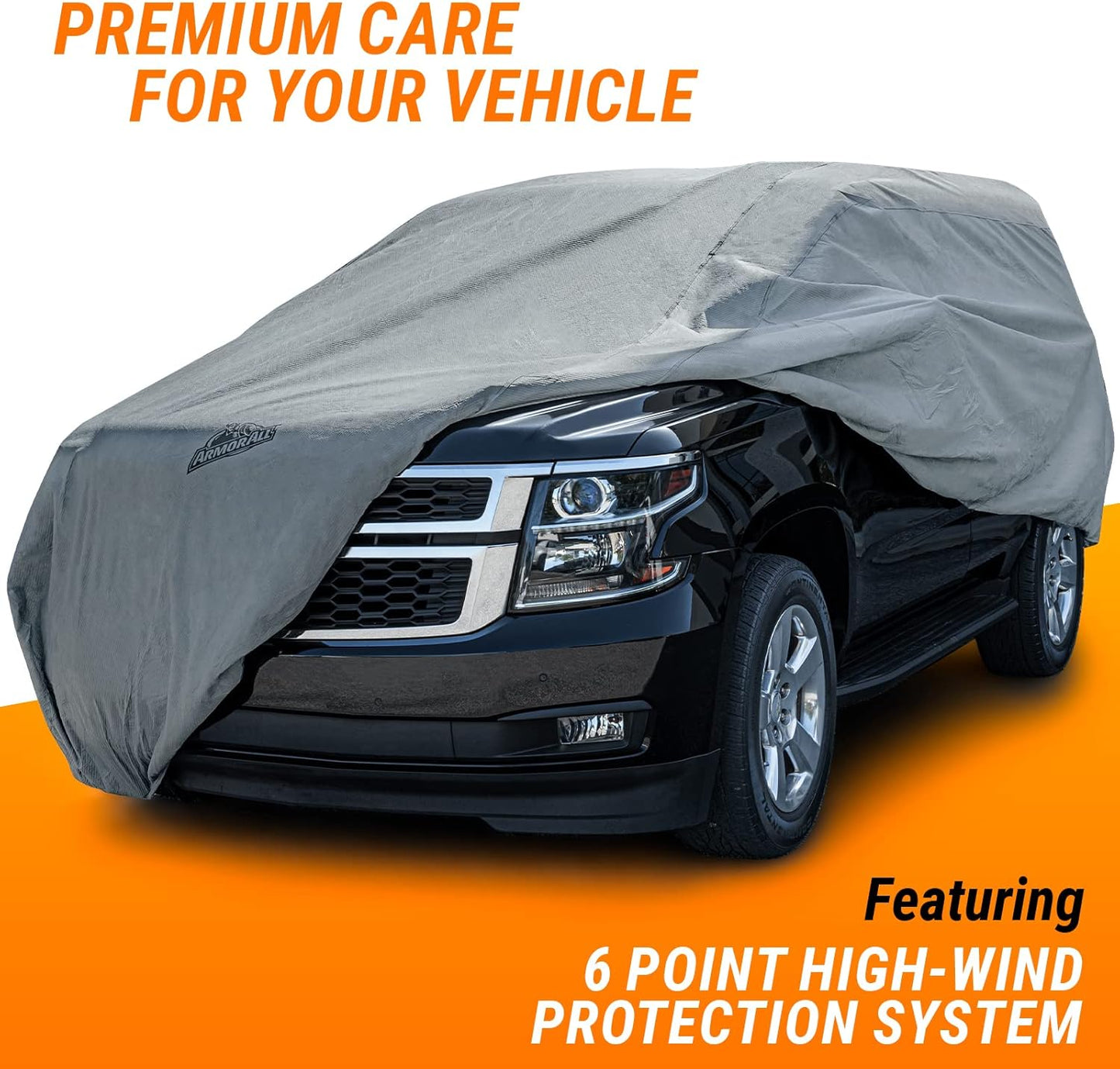 Armor All Heavy Duty Premium All-Weather SUV Car Cover by Season Guard; Max Protection from Sun Rain Wind & Snow for SUV or CUV up to 205" in Length; Indoor & Outdoor Covers; Grey