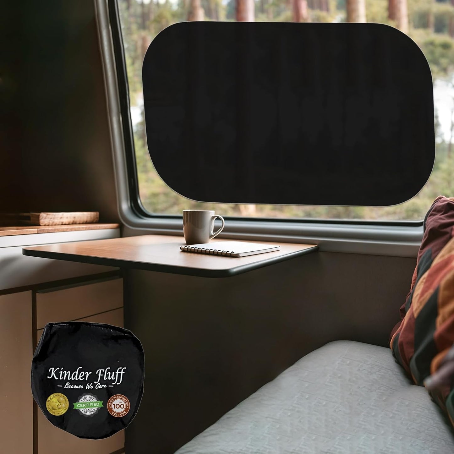 Car Window Shades - Certified 99.79% UVA & 99.95% UVB sun protection. Award winning car sun shade for side windows. 4 Pack (2 Transparency options) 20" x 12" -window shade for car baby by Kinder Fluff