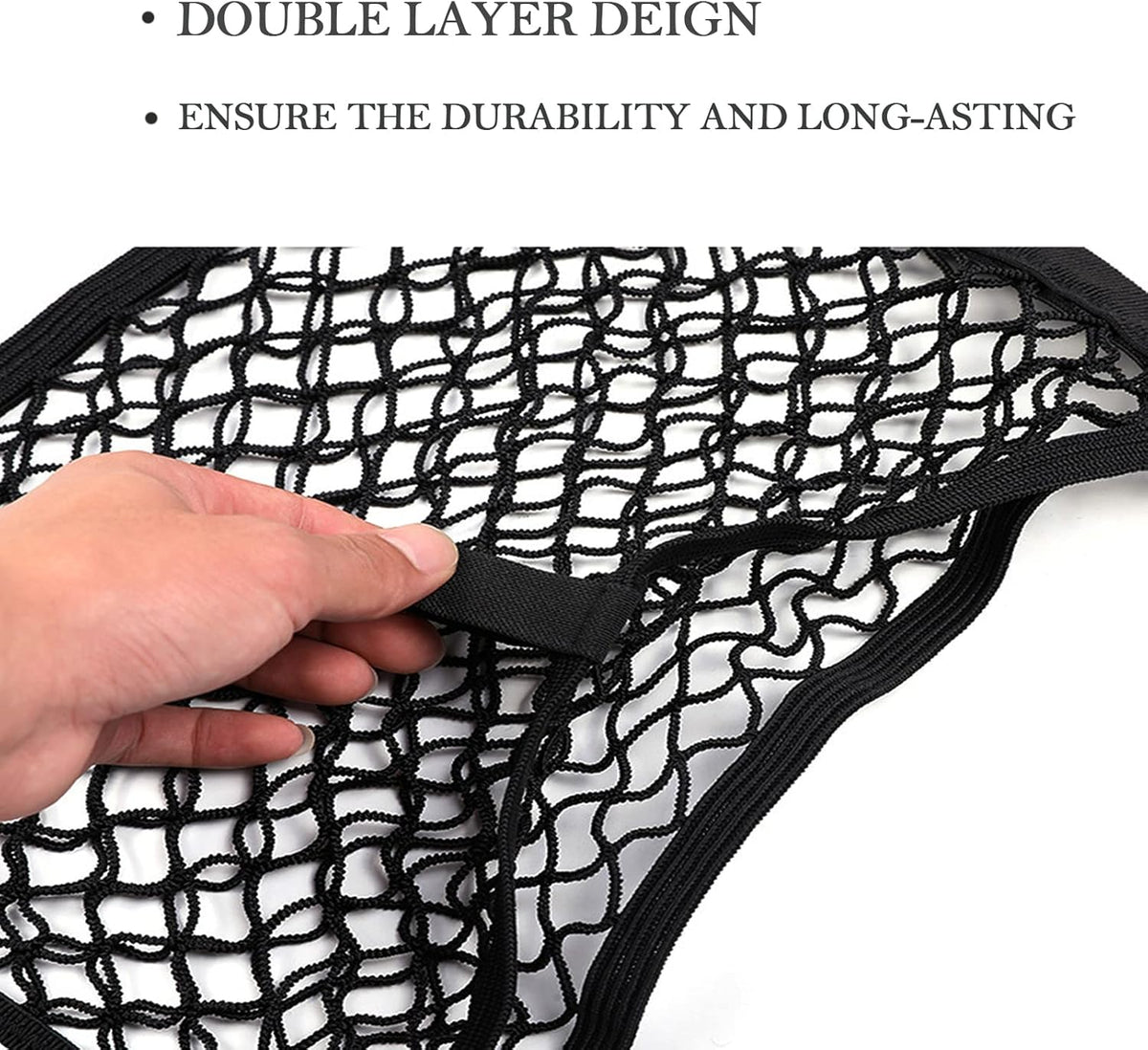 2 Pack Small Cargo Net Pocket Storage Mesh Net Elastic Automotive Cargo Nets Storage Pouch for Car Trunk Net, RV, Boat Storage Mesh Pocket Net with 8 Mounting Screws and Hooks (18 x 9.8 Inches)