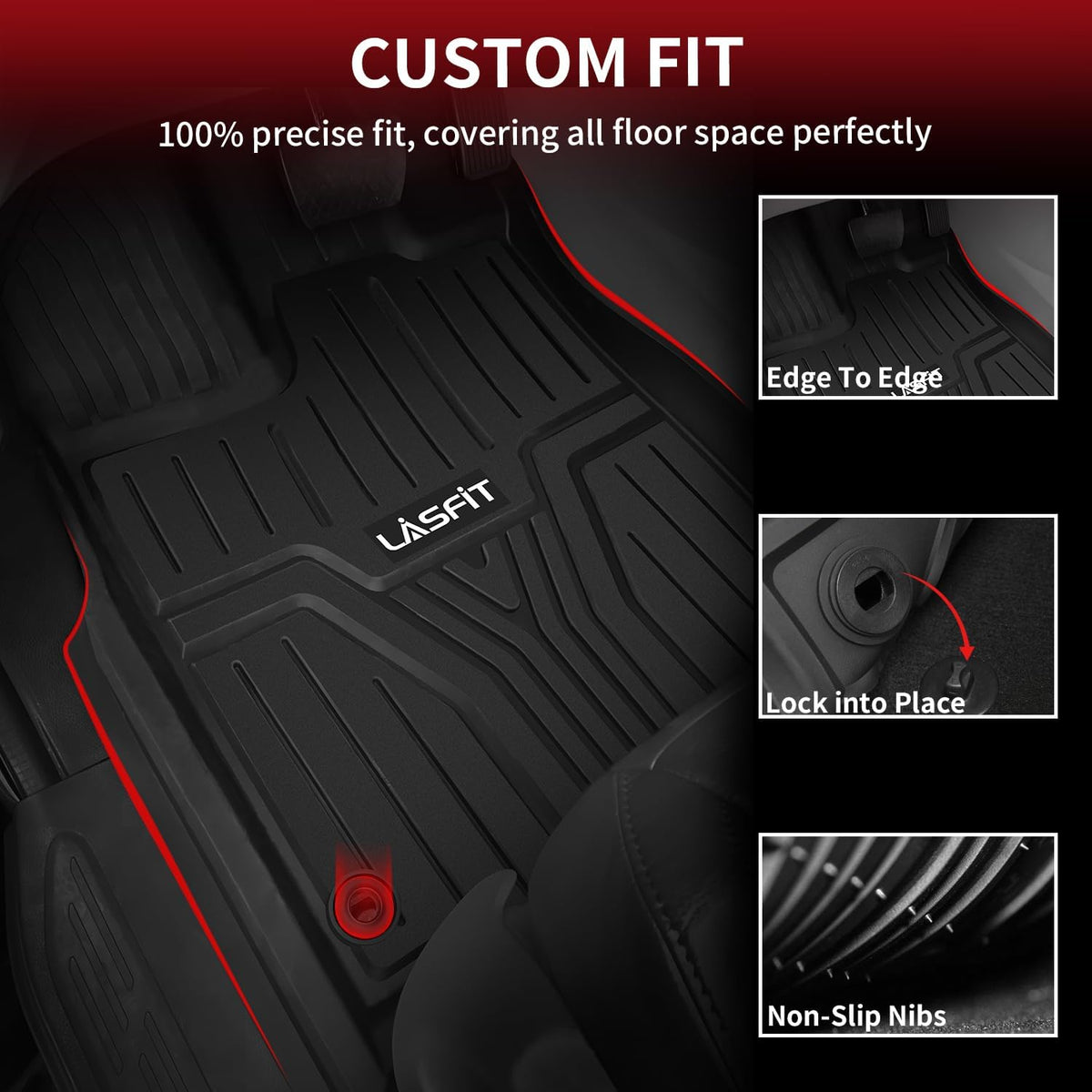 LASFIT Cargo Liner for Honda CR-V 2026 2025 2024 2023 (Gasoline & Hybrid & e:FCEV) All Weather TPE Car Trunk Mat (Upper Position), Cargo Only Black