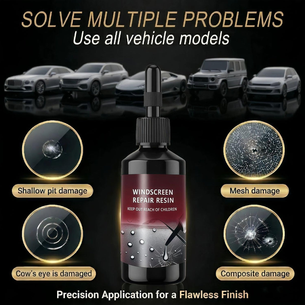 New 2Pack Windshield Repair Kit, 5Min Quick-Repair Nano Glass Repair Fluid. Suitable for Repairing car Windows, Rearview Mirrors and Glass.