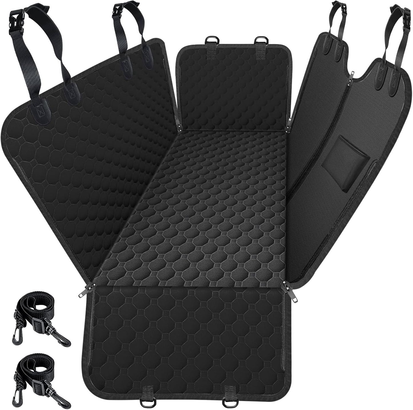 Mancro Dog Car Seat Cover for Back Seat, 2026 Upgraded 600D Heavy Duty Waterproof & Scratch-Resistant Dog Hammock for Car, Back Seat Pet Cover for Dogs with Sedan, Trucks and SUVs, Standard, Black