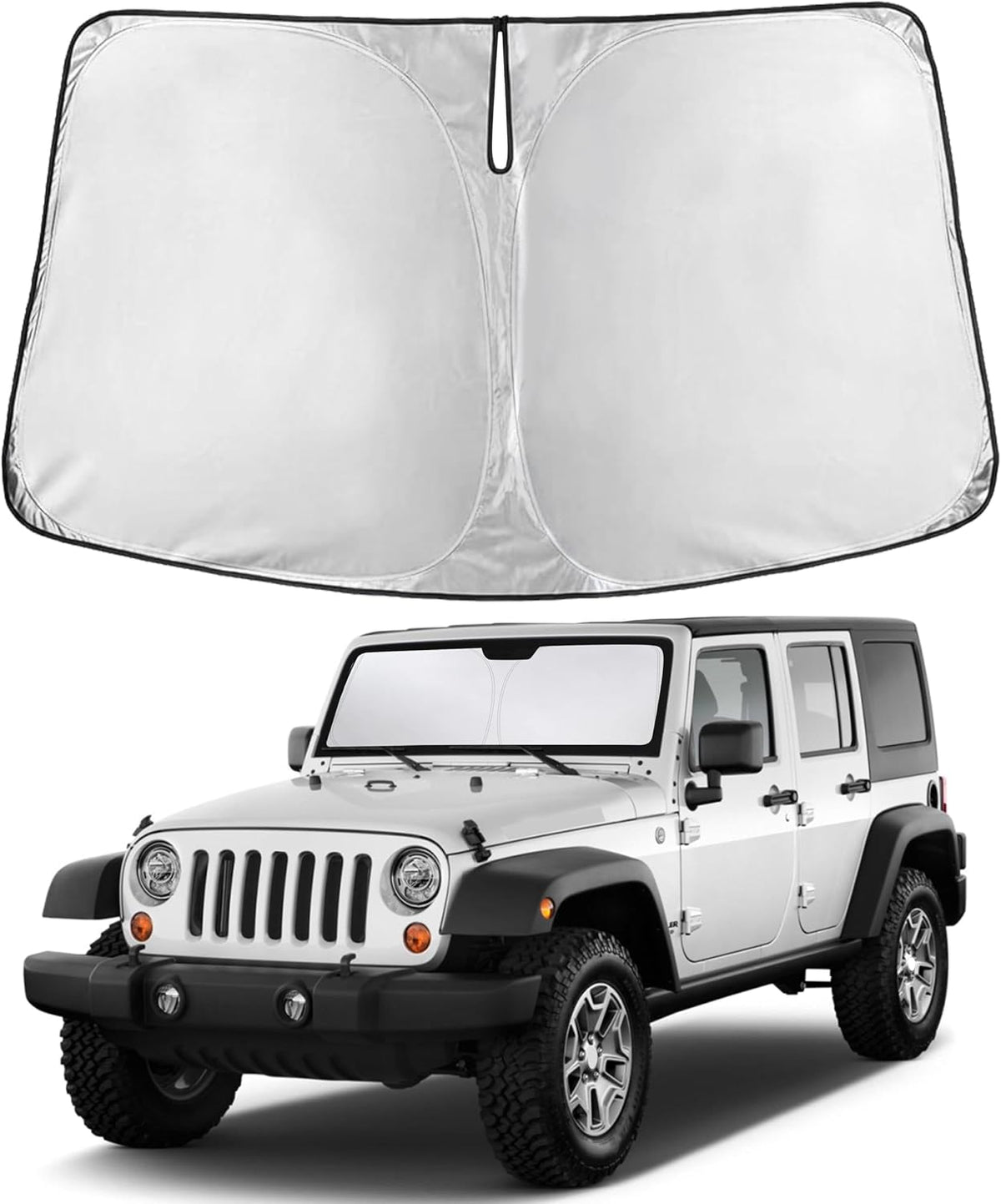 EcoNour Car Windshield Sun Shade | 2025 Upgraded Innovative No-Light-Pass Technology for Maximum Coverage | Foldable Sun Shade Keeps Your Vehicle Cool | Must-Have Car Accessories | Small (59" x 29") - Colors G