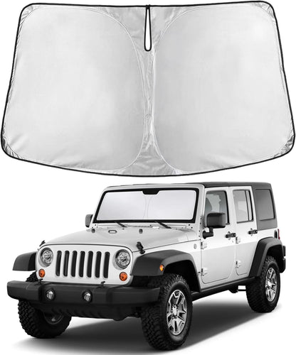 EcoNour Car Windshield Sun Shade | 2025 Upgraded Innovative No-Light-Pass Technology for Maximum Coverage | Foldable Sun Shade Keeps Your Vehicle Cool | Must-Have Car Accessories | Small (59" x 29") - Colors G