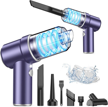 KMM Handheld Car Vacuum Cleaner, 9000Pa Vacuum Cleaner and Air Duster, 120W High Power Hand Held Vacuum with LED Light and Multi-Nozzles for Car, Home, Office, Pet