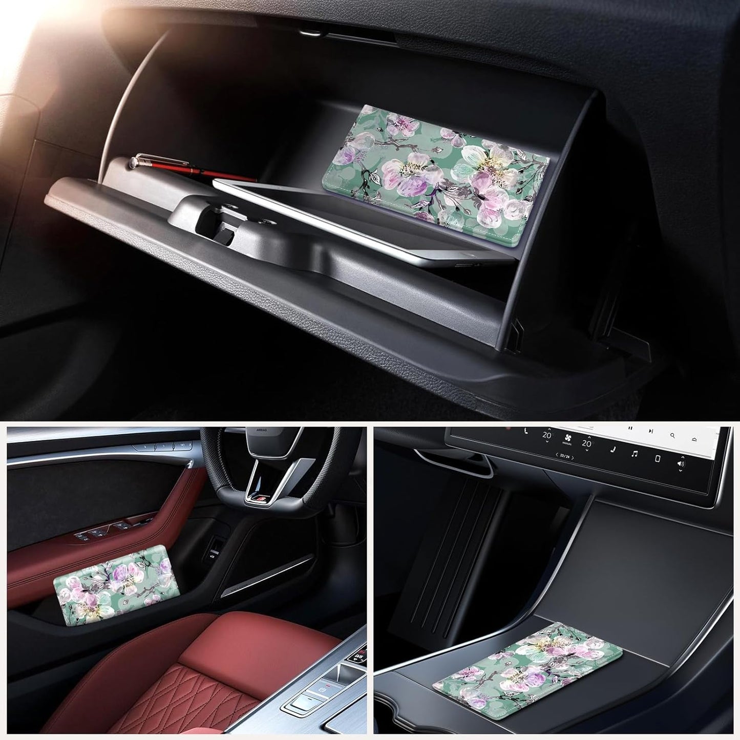 Car Registration and Insurance Holder，Colour Patterns Men Women Car License Document Registration and Insurance Card Holder