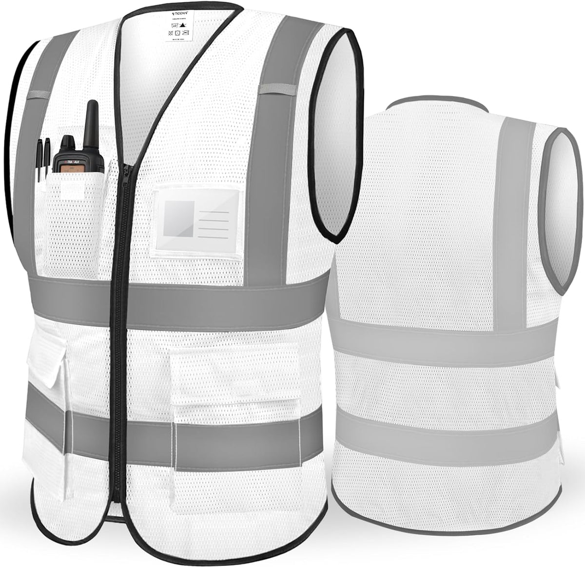 TICONN Reflective Safety Vest High Visibility Class II Mesh Vest for Women & Men Meets ANSI Standards