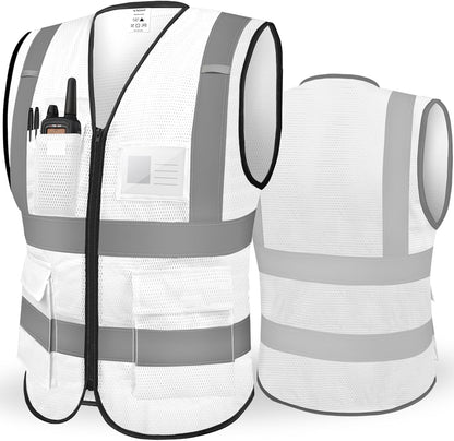 TICONN Reflective Safety Vest High Visibility Class II Mesh Vest for Women & Men Meets ANSI Standards