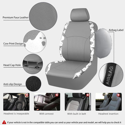 CAR PASS Waterproof Universal Car Floor Mats, Leopard Print Car Mats Fit for SUV,Vans,sedans, Trucks,Set of 4pcs Car Carpet with Driver Heel Pad and Nibs Backing, Leopard Car Accessories Gray Leopard