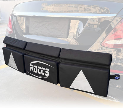 Thickest & Widest Rear Bumper Protector for Cars – 47.2"x11.8"x1.7" Universal Fit Bumper Guard with Reflectors, Heavy-Duty 600D PVC Oxford Fabric, Shock-Absorbing Padding, Black