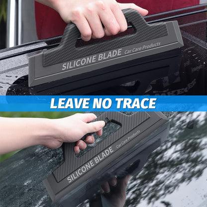 Car Window Squeegee, Soft Silicone Blade for Cleaning Water, Professional One-Piece Auto Glass Water Wiper, 11.8 Inches Water Scraper Cleaner for Shower Doors Mirror, Home Drying Use