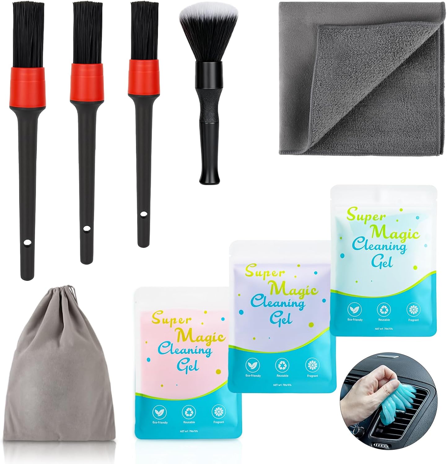 Cleaning Gel for Car Detailing Putty Car Vent Cleaner Goo Cleaning Putty Gel Auto Detailing Tools Car Interior Cleaner Dust Cleaning Mud for Cars Dust Cleaner Slime Keyboard Cleaner Gel (1Pack)