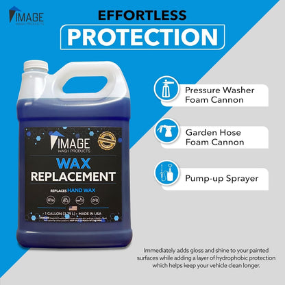 Image Wash Wax Replacement Foamable – Concentrated Spray Wax & Protectant for Cars,Trucks,RVs Boats,Ceramic & Waxed Surfaces. ((128 Fl Oz (Pack of 1)))