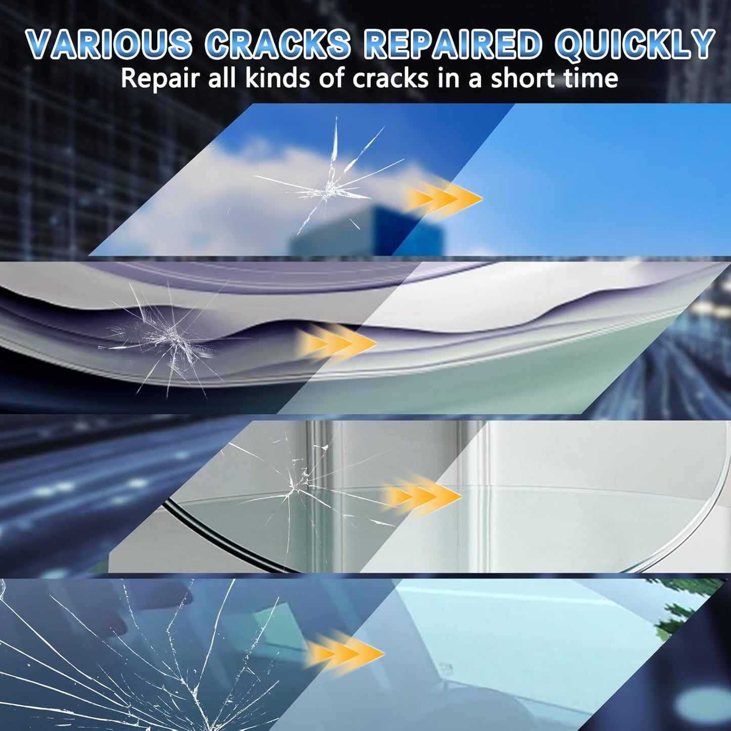 Windshield Chip Repair Kit，Car Windshield Crack Repair Kit for Glass Repair，Cracked Windshield Repair Kit for Chips and Cracks，Rock Chip Repair Kit Windshield for Glass Repair Liquid for Cracks