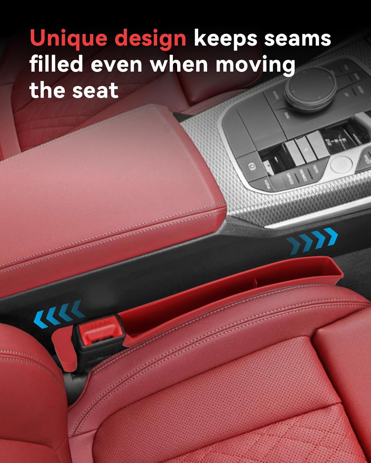 Car Seat Gap Filler, Seat Gap Organizer with Phone Holder, Car Seat Accessories, Car Organizer Fit Car SUV Truck-2PCS Black