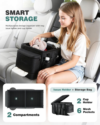 FLORICH Car Seat Gap Filler, Pro-Seats Gap Filler Organizer and Storages 2-in-1, Premium Leather Center Console Organizer, Car Organizer Front Seat Universal Fit for Car SUV Truck