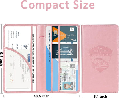 CoBak Car Registration and Insurance Holder - Vehicle Glove Box Car Organizer,Auto Truck Comparment Accessories Case with Magnetic Closure for Driver License,Cards - Colors B