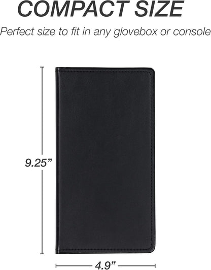 Samsill 2 Pack Car Registration and Insurance Holder, 5.25" x 4.75" Black Glove Box Organizer, Perfect for Multiple Vehicles