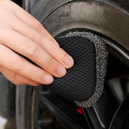 3 PCS Tire Shine Applicator Sponges, Microfiber Tire Brightener Applicator Pad Durable and Reusable Tires Dressing Applicators Pad, Tires Applicator-Pad for Car Detailing Cleaning Sealant Conditioner