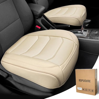 BOPUOVRE Car Seat Cover for Luxury & Comfort - PU Leather, Anti-Slip, Full Wrap Protection with Storage Pocket for Bottom Cushion - Universal Fit for 95% of Vehicles (Black,1 Piece)