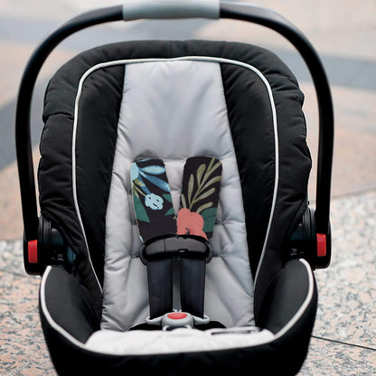 Baby Car Seat Neck Cover, Car Seat Strap Cover, Seat Belt Cushions Pads, Shoulder Strap Protectors, Reversible Pram Harness Covers in Minky Dinosaur, Baby Neck Pad Protector