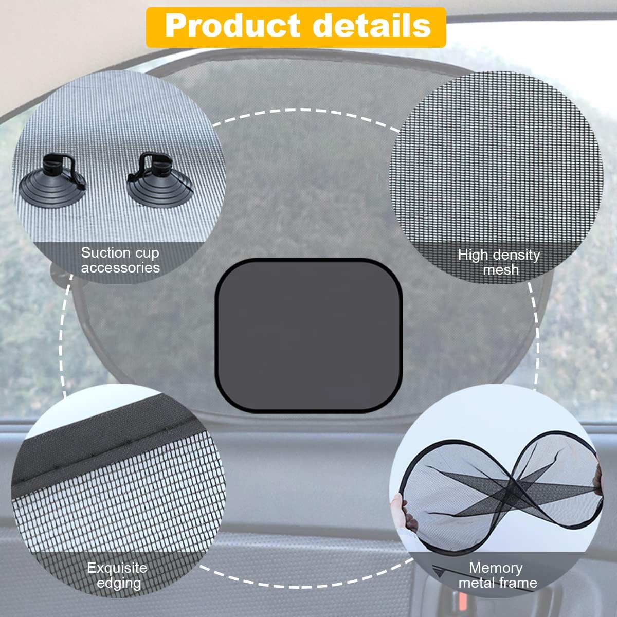 2 Pack Universal Car Window Shade, Cling Sunshade - Sun, Glare and UV Rays Protection for Your Child - Baby Side Window Car Sun Shades, Blocks Over 98% of Harmful UV Rays (Large)