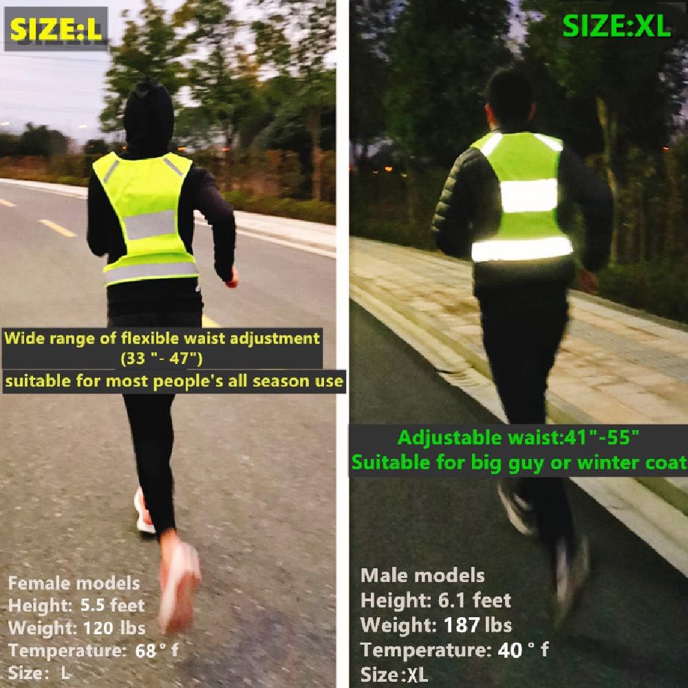 Reflective Vest Safety Running Gear with Pocket,High Visibility for Running,Biking,Walking,Women & Men
